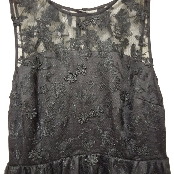 Chelsea28 3D Black Lace Overlay Cocktail Mini Dress M Event Party HOCO - Picture 5 of 9